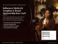 Influencer media kit template and sponsorship rate card cover with a creator filming a product review