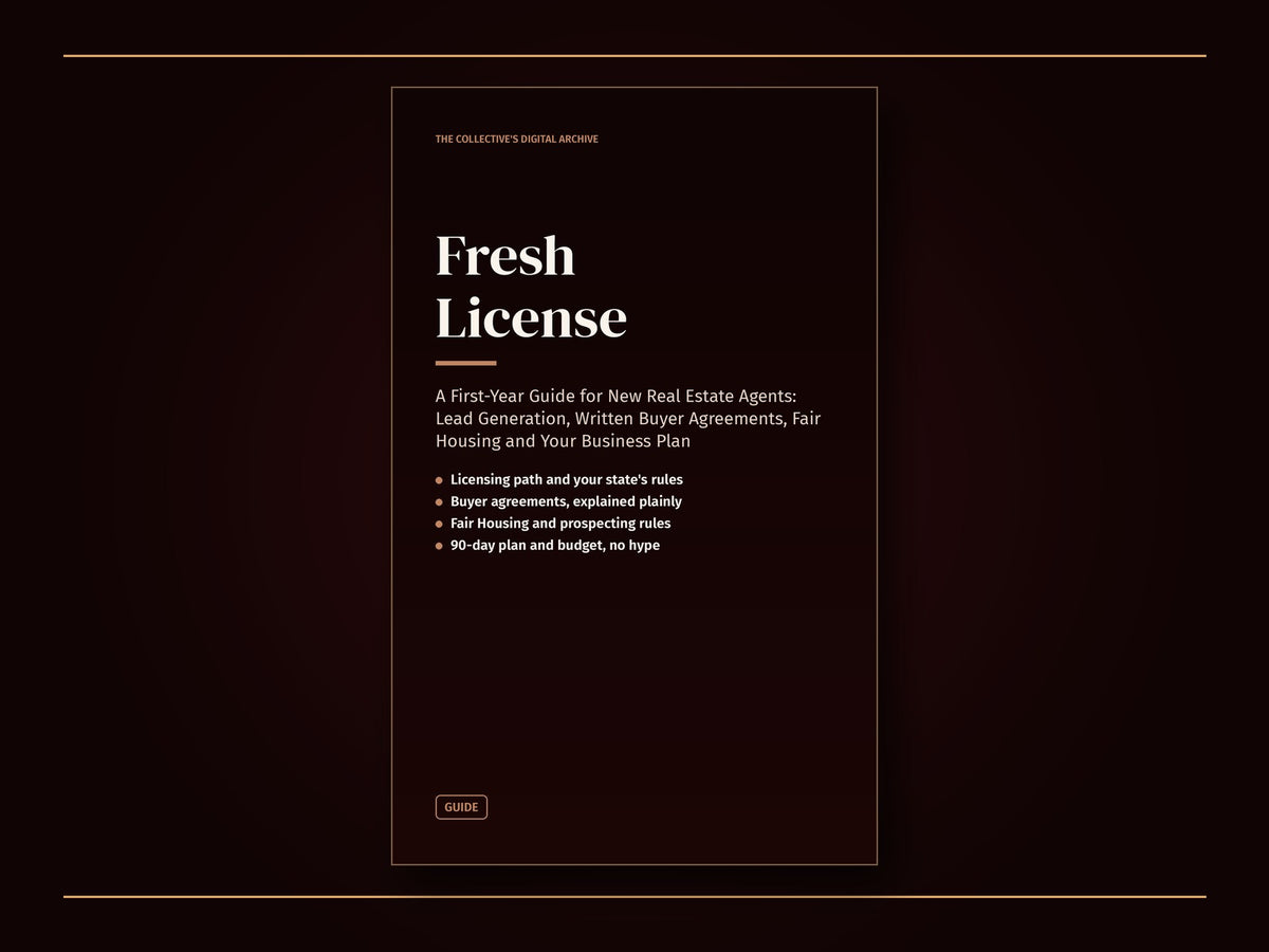 Fresh License printable first-year guide cover for new real estate agents