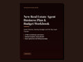 New Real Estate Agent Business Plan & Budget Workbook cover: exam planner, startup budget and 90-day lead tracker